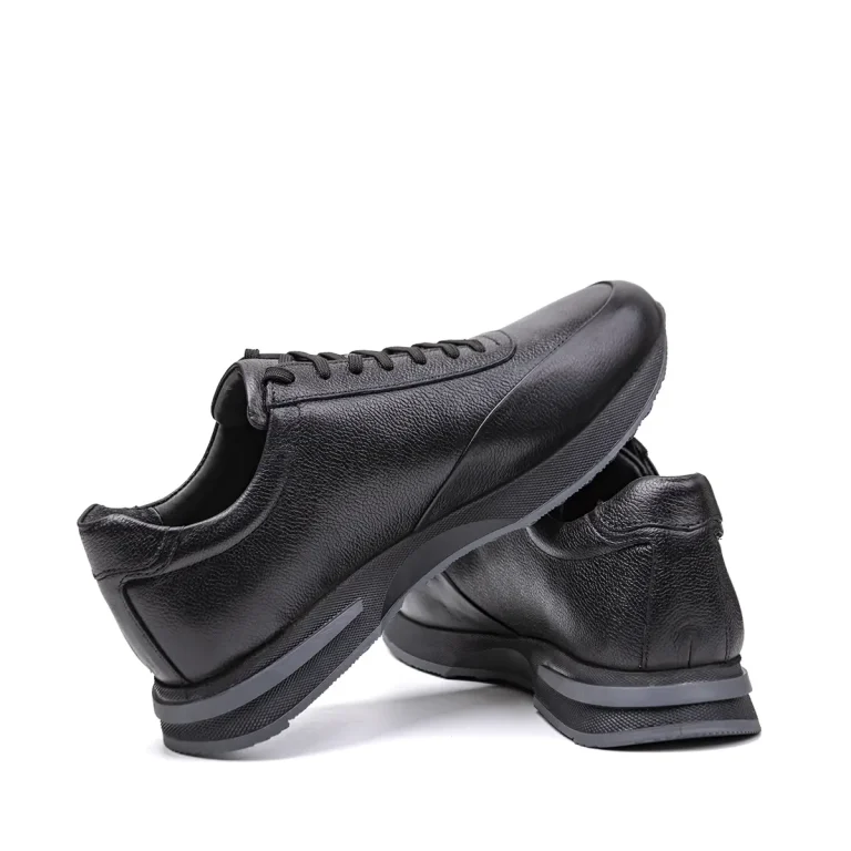 کفش چرم اسپرت مردانه مدل n1 رنگ مشکی برند کفش شمس