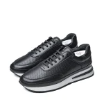 کفش چرم اسپرت مردانه رنگ مشکی مدل n2 برند کفش شمس