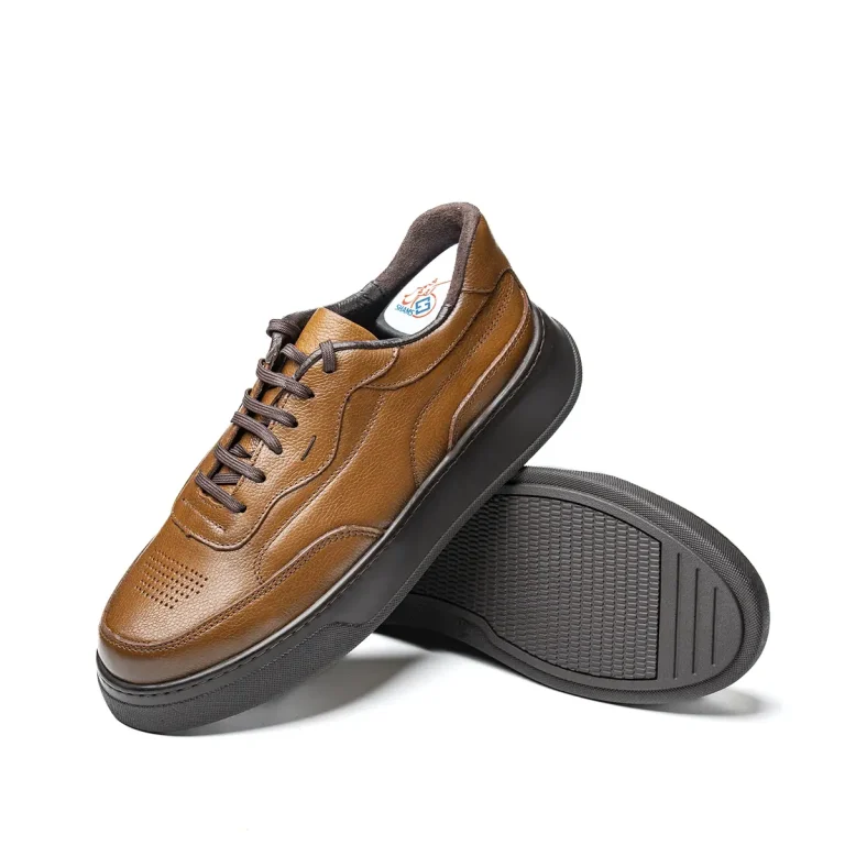 کفش ونس مردانه مدل 2025 رنگ گردویی از برند کفش شمس