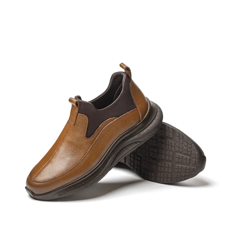 نیم بوت مردانه لاکچری مدل زیرو2 رنگ گردویی