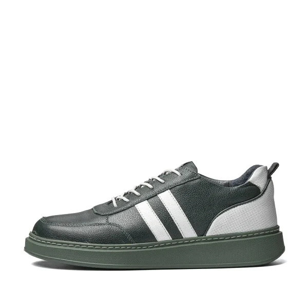 کفش چرم اسپرت مردانه مدل b2 رنگ سبز سفید